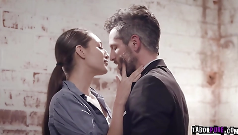 Asian girl gets a mouth and pussy fuck