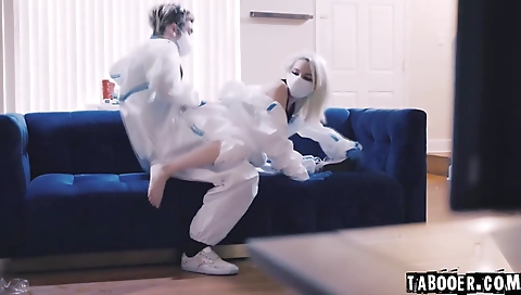 Sexy young chick take beads fuck on a facial