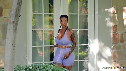 Sexy brunette hair with a massage and drilled