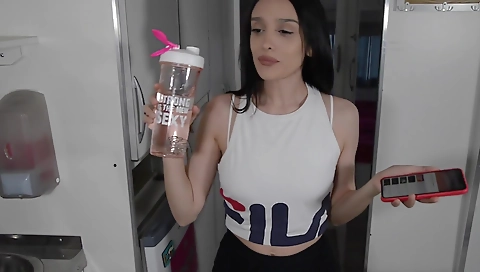 Sexy younger with her boyfriend