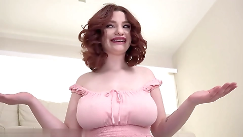 Sexy young blonde fucked by a huge cock